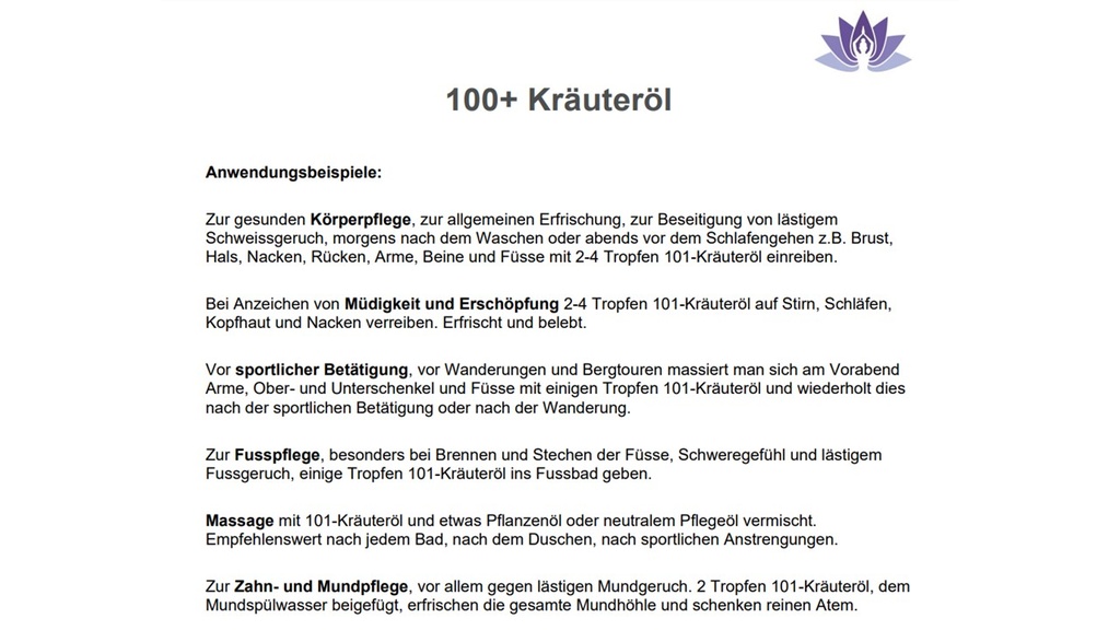 100+ Kräuteröl, 100ml